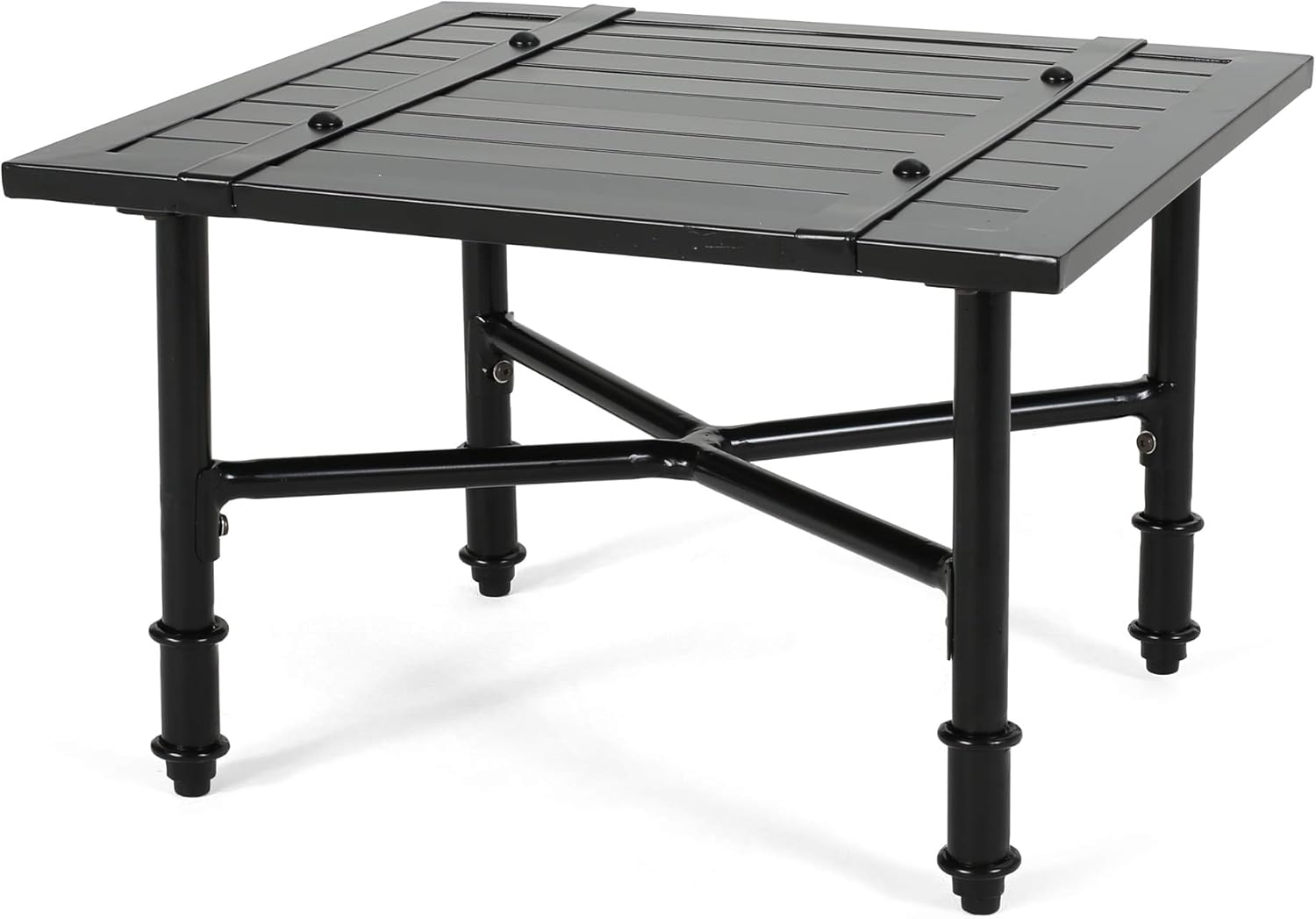 Christopher Knight Home Francis Outdoor Aluminum Side Table, Matte Black