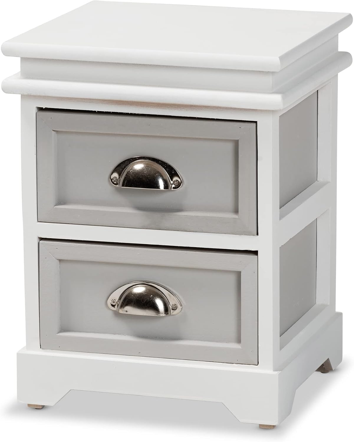 Baxton Studio Cachet Nightstands, Grey/White