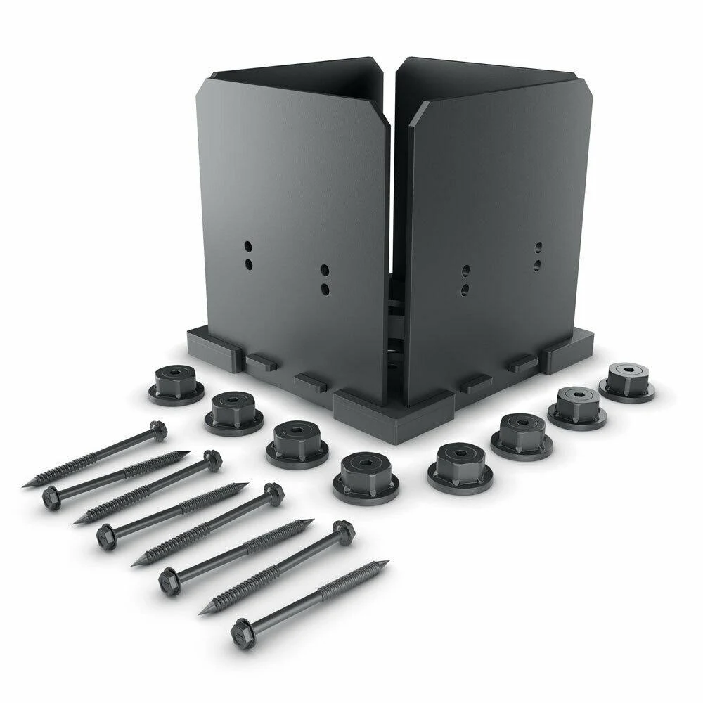 OZCO 51709 Ironwood 8x8x22 Post Base (1 per Pack) Black