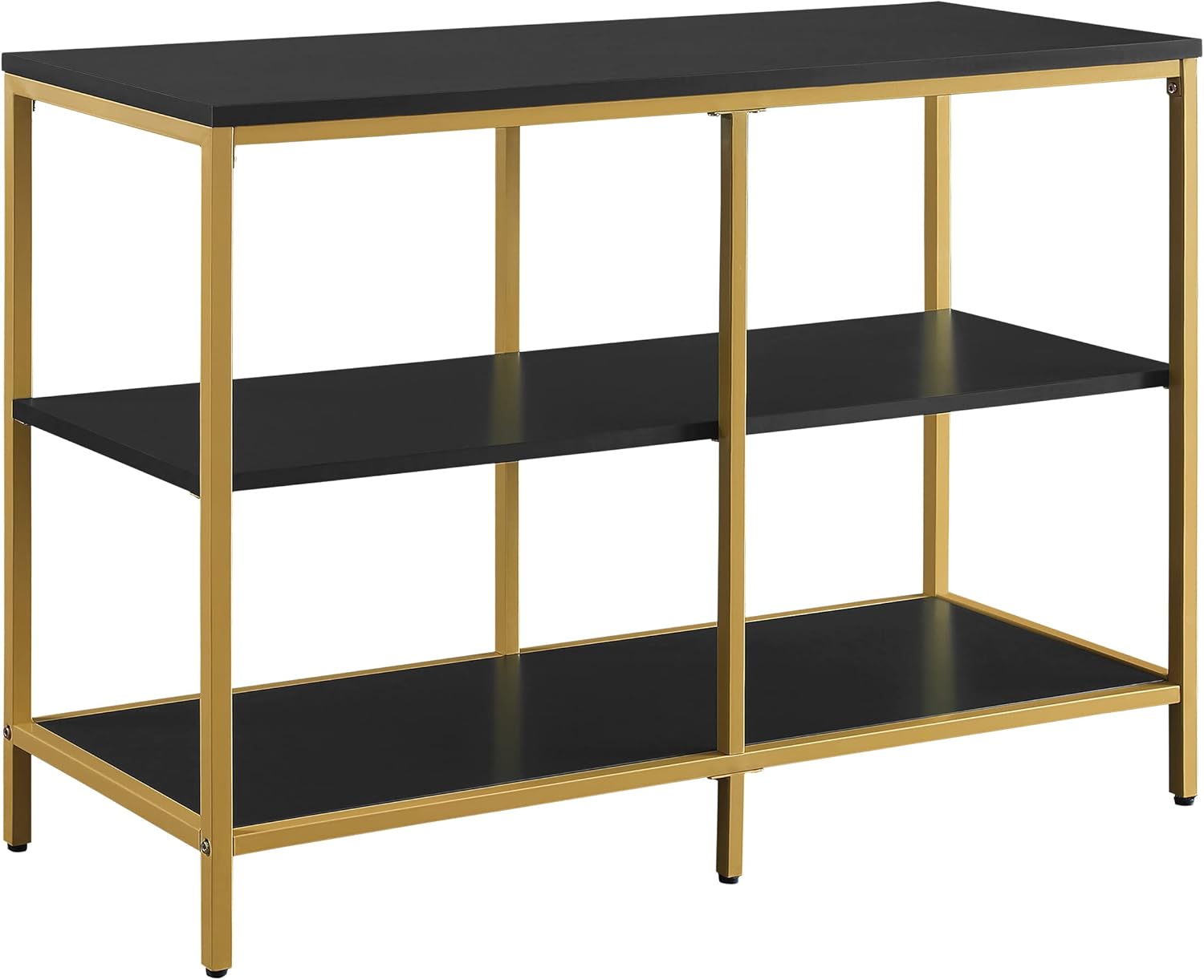OSP Designs Modern Life Contemporary Double 3 Shelf Bookcase and Credenza, Black