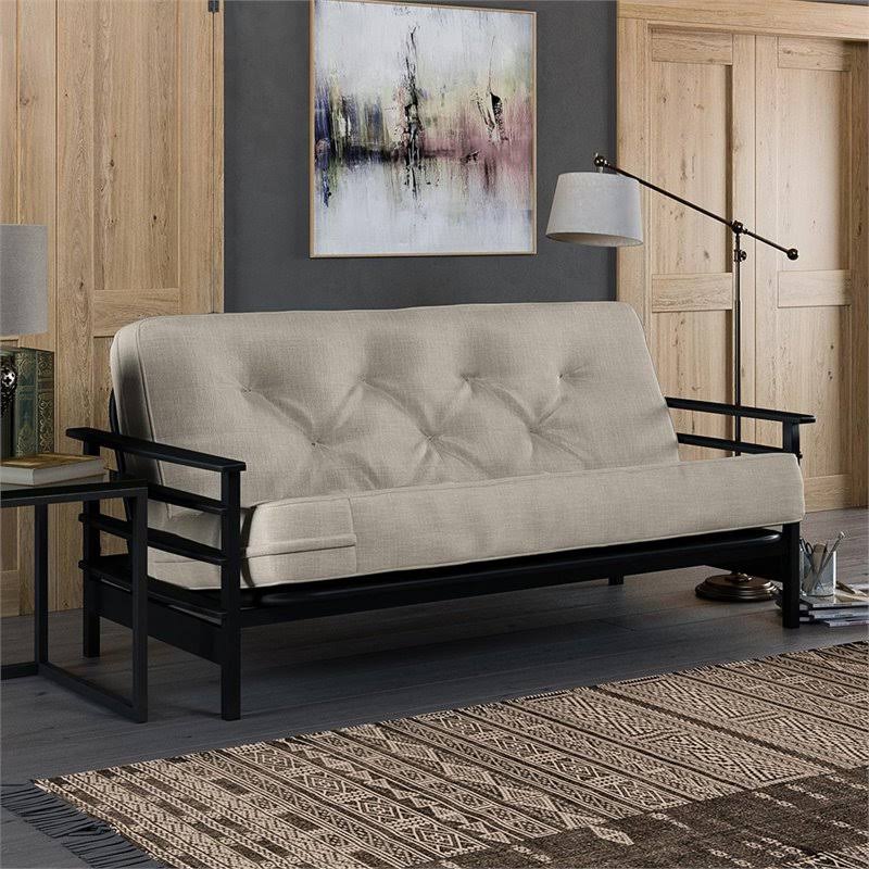 DHP Rosaline Tufted Futon in Tan and Black - DE63955