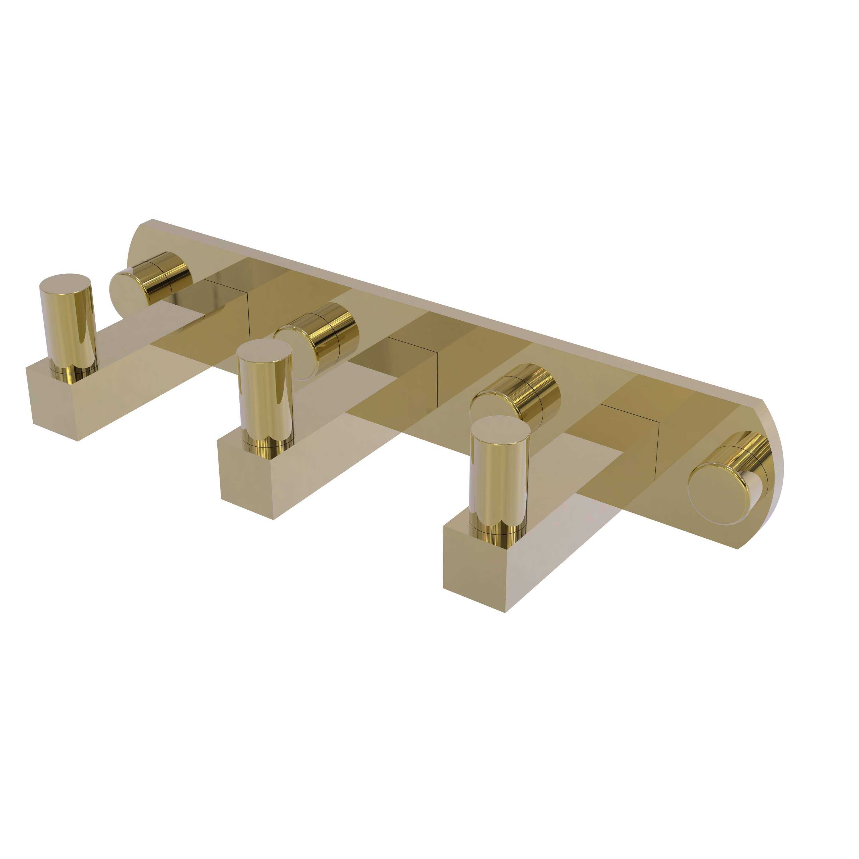 Allied Brass Montero Unlacquered Brass 3-Position Multi-Hook