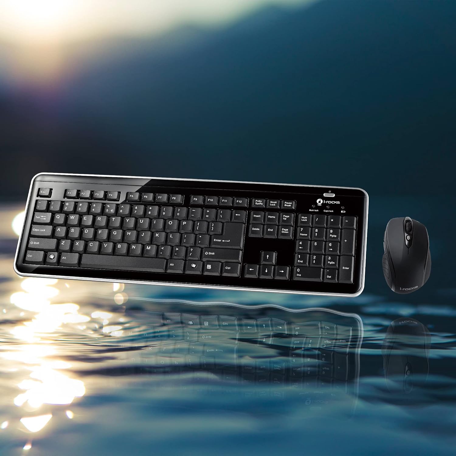 i-Rocks RF-6577L Wireless Keyboard and Mouse Combo, Retro Design, Silent and Slim Profile, Scissor-Structure Key Switches, Nano USB Receiver, 2.4GHz RF Technology Max 33FT Radius - Black Pack of 2