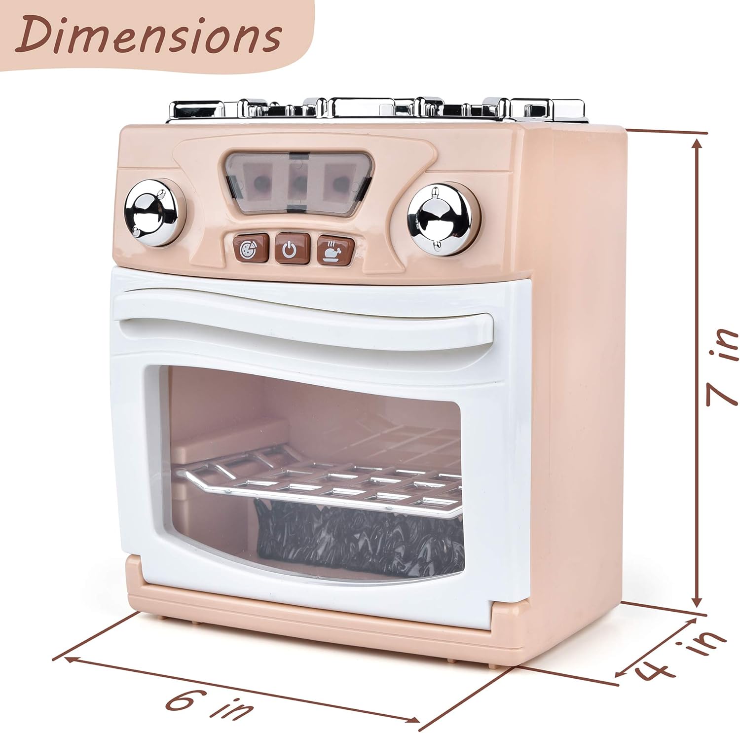 ONDEKT Kids Kitchen Oven Set &ndash; Pretend Play Toy for Kids &ndash; Safe &ndash; Compact & Lightweight &ndash; All-Inclusive & Attractive Design &ndash; Realistic Functions - Ideal Gift for Girls & Boys - Lights Up with Sound