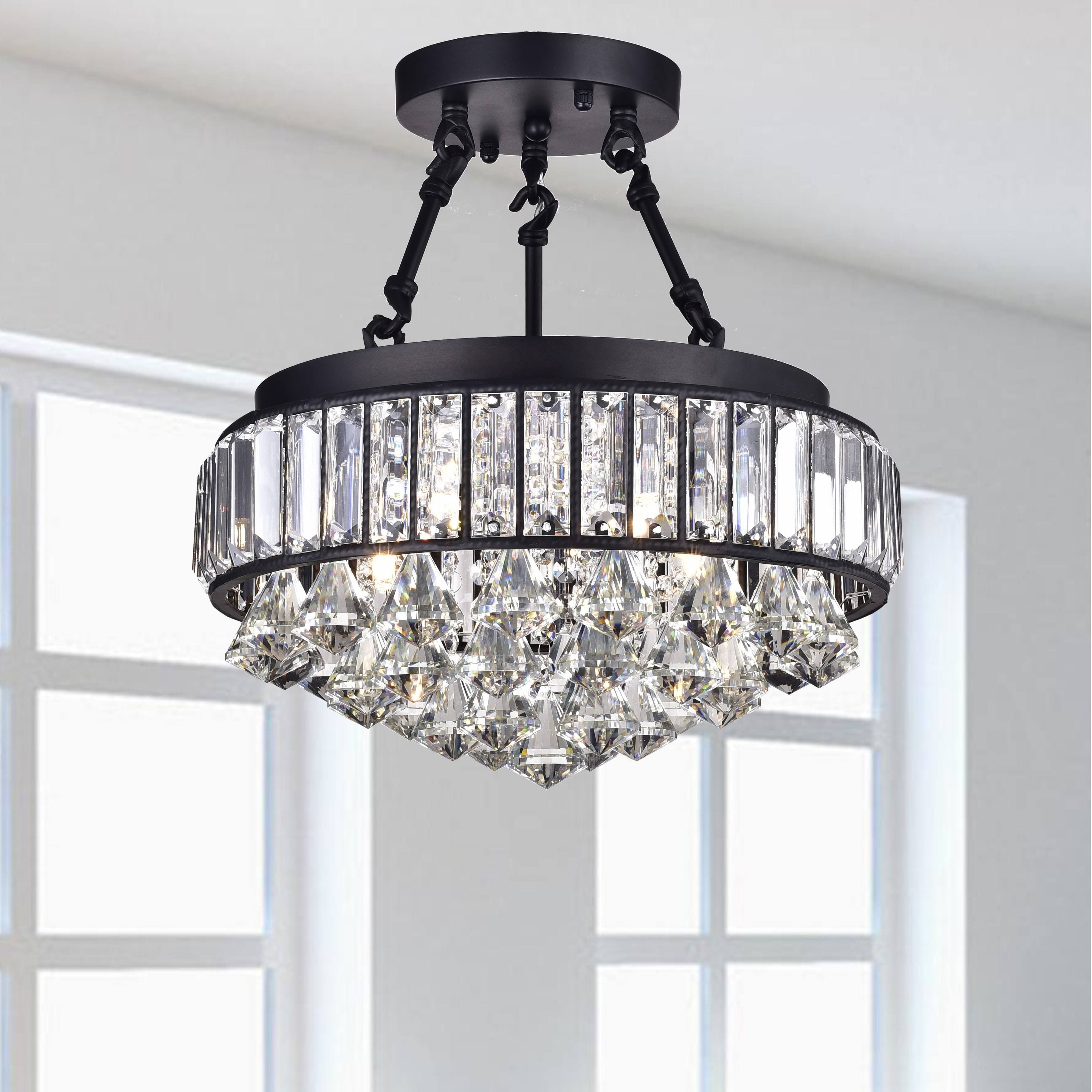 Kong Aresi 4-Light Semi-Flush Mount (Black)