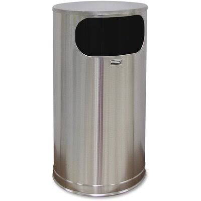 Rubbermaid Commercial Products 12-Gal Round European Metallic Side-Opening Receptacle
