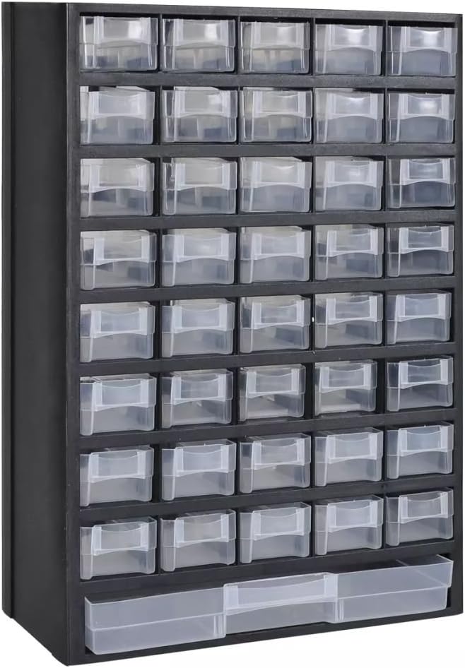 INLIFE 41-Drawer Plastic Storage Hardware and Craft Cabinet Tool Box 12.2