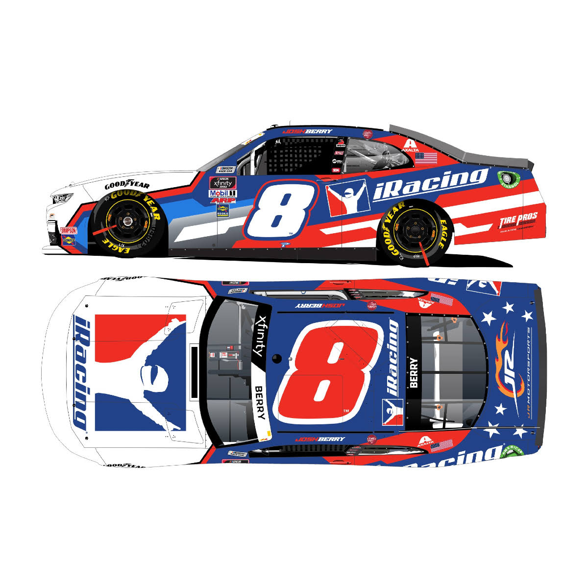 Action Racing Josh Berry 2021 #8 Iracing NASCAR Xfinity Series 1:24 Die-Cast Chevrolet Camaro