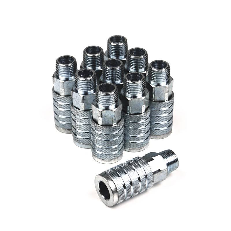 Primefit Automotive T-Style Coupler 1/2x22 x 1/2x22 Male NPT - Pack of 10