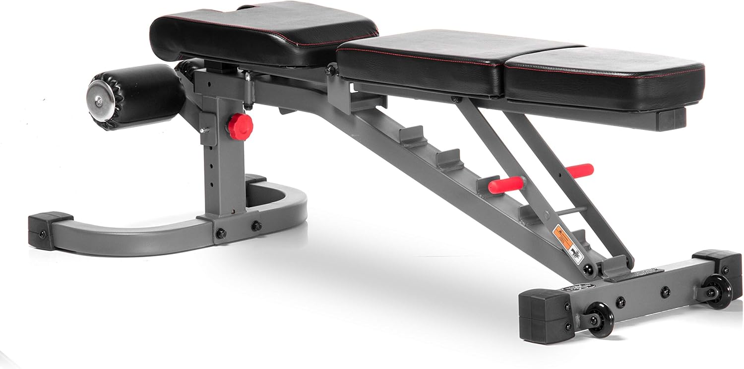 XMark 9024 Commercial Flat Incline Decline Weight Bench, 1500 lb Capacity, Decline To Military Press, Exercise Bench for Weight Lifting