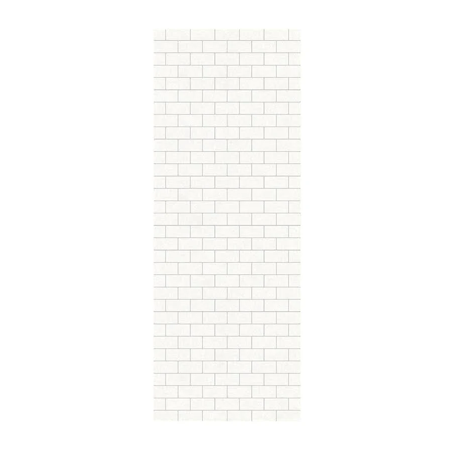 Swan Solid Surface 36-in x 96-in Shower Wall Panel in Tahiti White