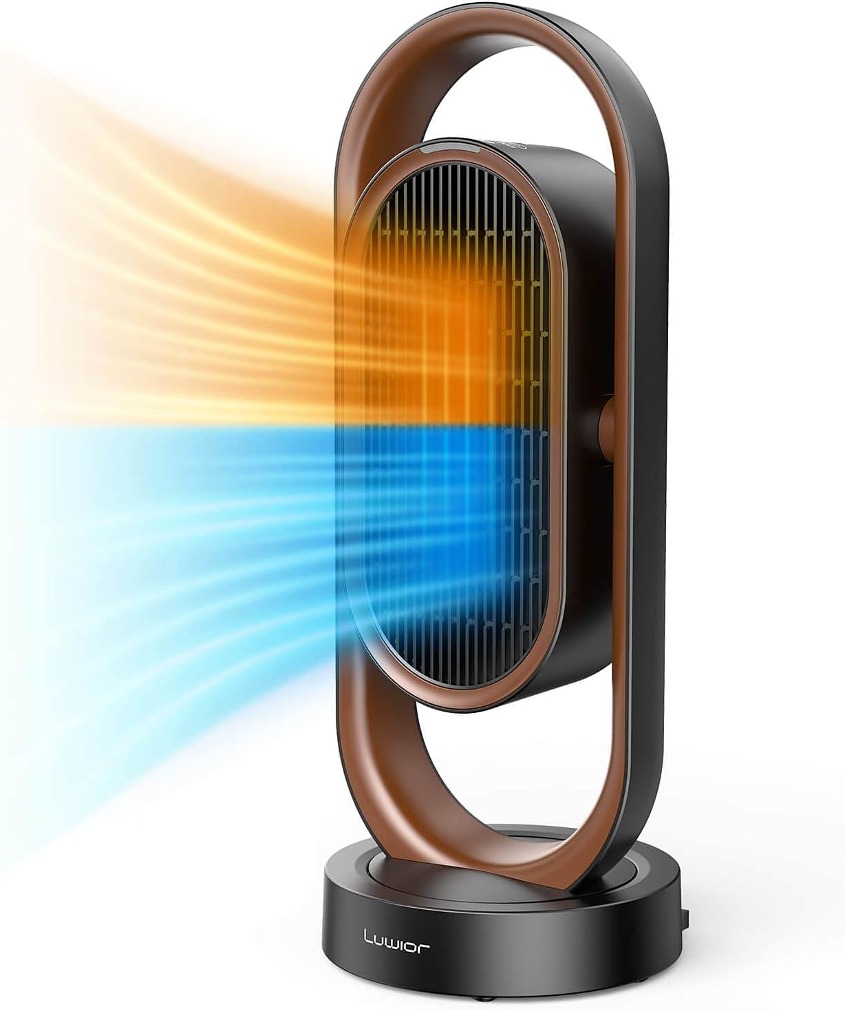 Space Heater for Indoor Use, Luwior 1500W PTC Infrared Ceramic Heater w/ 90&deg;Oscillating, 8H Timer, Tip-over Protection, 2-in-1 Electric Tower Heater Fan w/ Remote for Home & Office