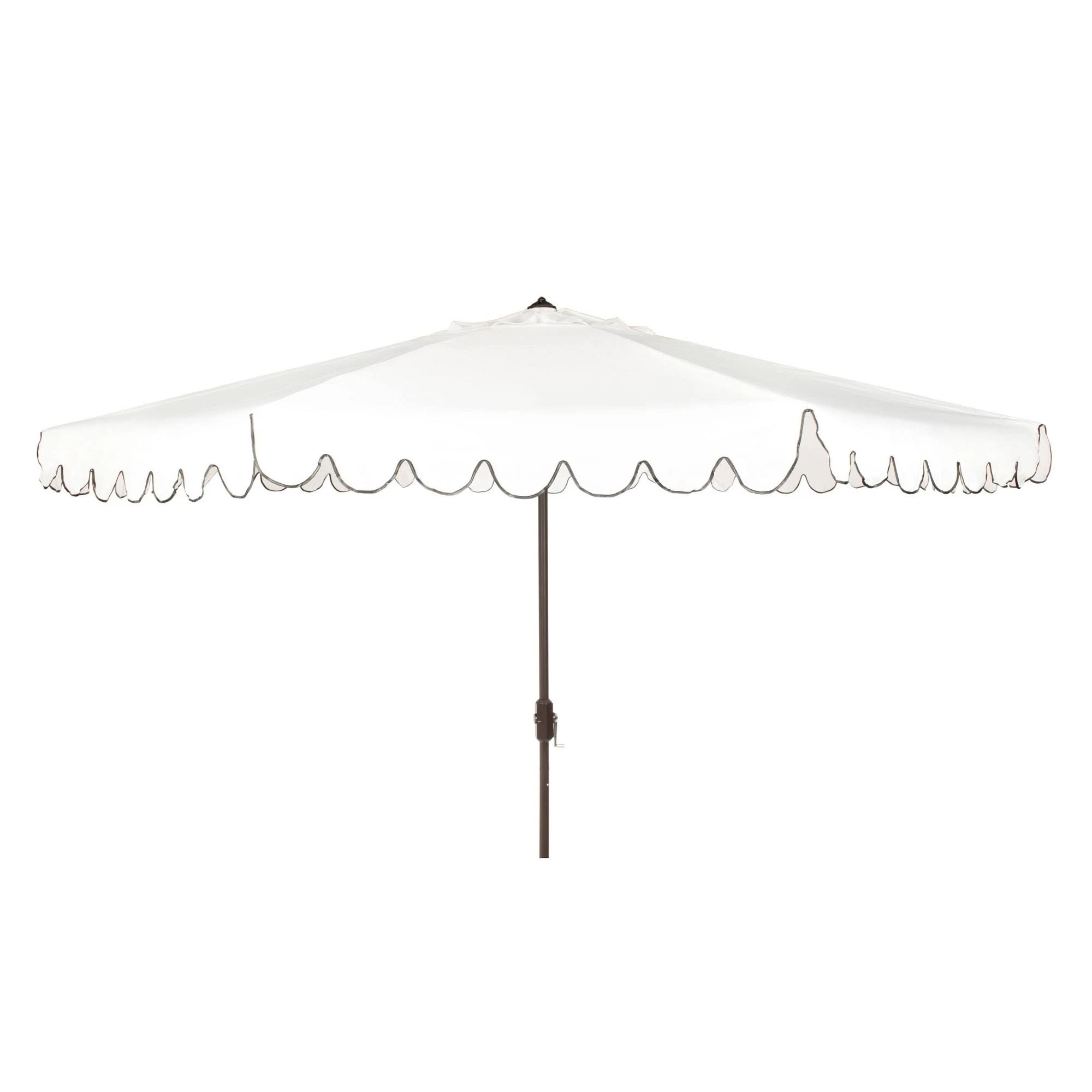 Safavieh PAT8110E 11 ft. Venice Crank Umbrella White u0026 Black