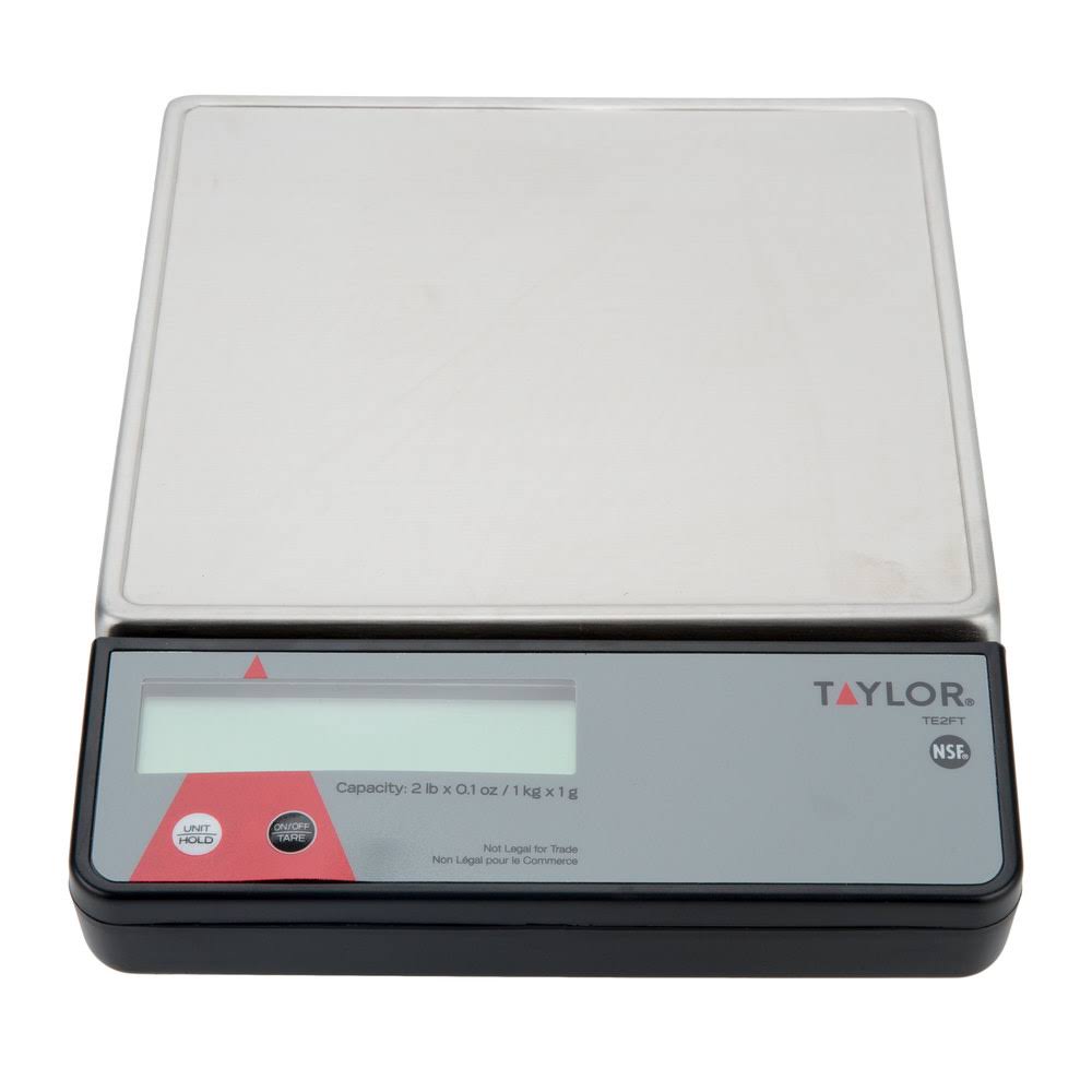 Taylor TE2FT 2 lb. Compact 7 1/8x22 x 7 1/8x22 Digital Portion Control Scale