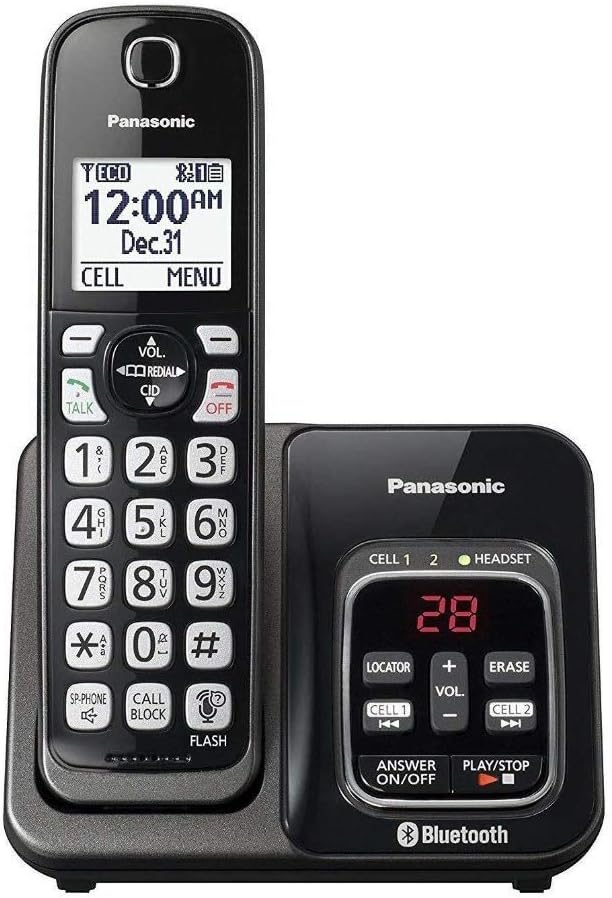 Panasonic KX-TGD564M Link2Cell Bluetooth Cordless Phone with Voice Assist and Answering Machine - 4 Handsets (Renewed)