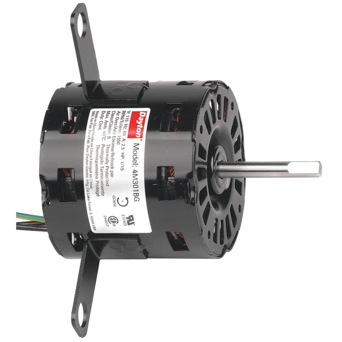 Dayton 4M301 HVAC Motor, 1/15 HP, 1550 RPM, 115V, 3.3