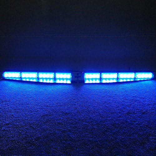 VSLED 2-16 LED 32 Watt Blue LED Light Car Truck Emergency Beacon Light Bar Exclusive Split Visor Deck Dash Strobe Warning LightBar &hellip;
