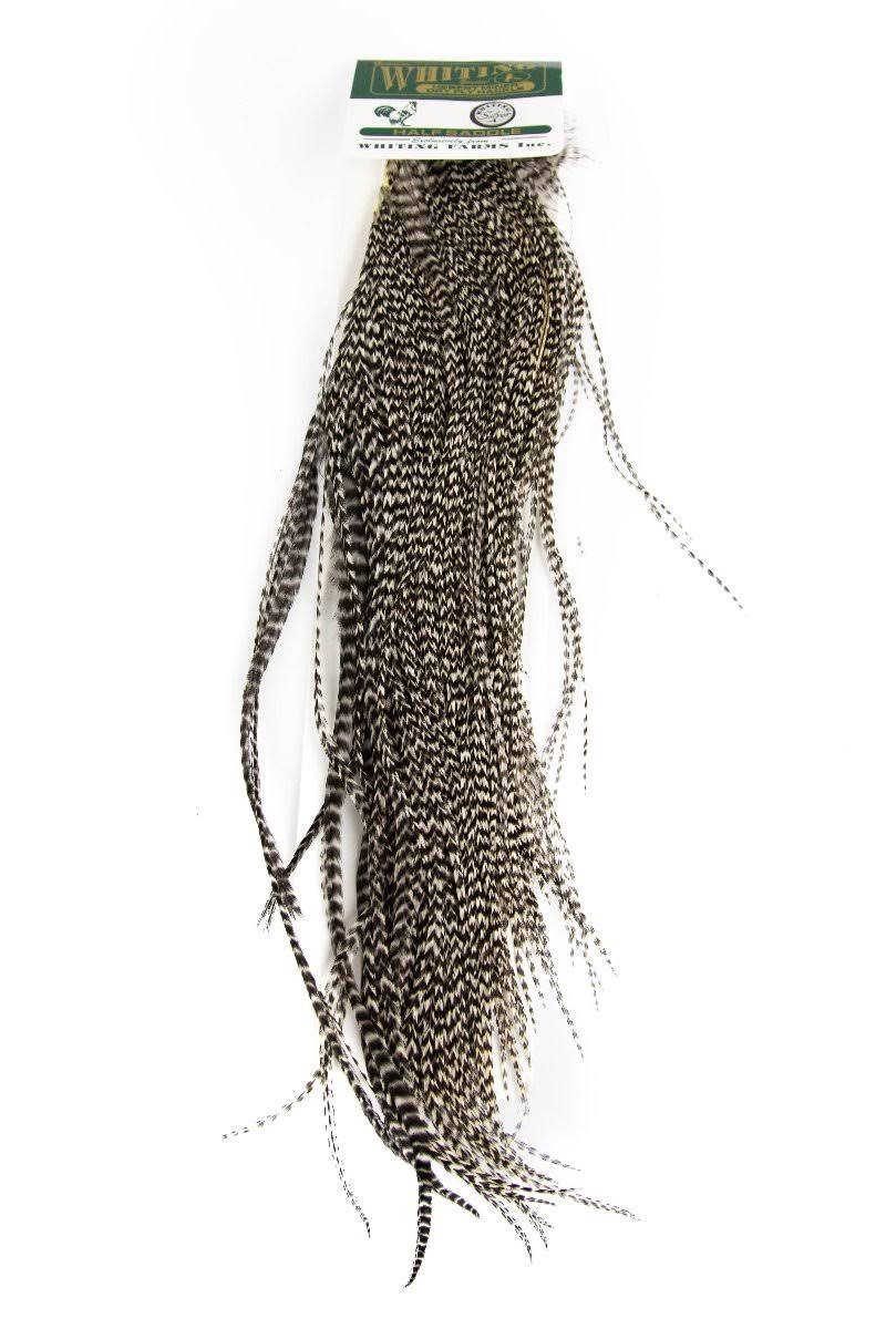 Whiting Hebert-Miner Hackle 1/2 Saddle - Dun Grizzly - Bronze Grade