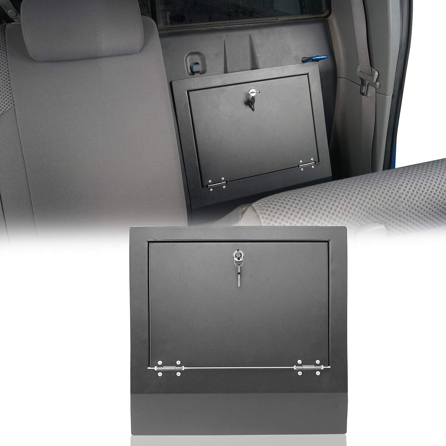 Hooke Road Tacoma Lock Box Under Seat Storage Security Cubby Cover Interior Accessories Compatible with Toyota Tacoma Double Cab 2005-2015 Pickup Truck