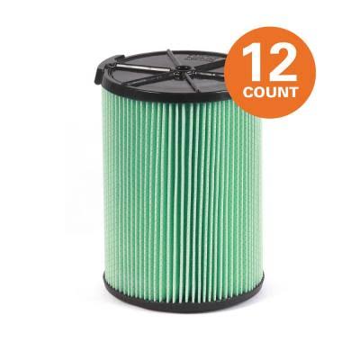 Ridgid 5-Layer Allergen Pleated Paper Filter for 5.0 gal. Wet Dry Vacs (12-Pack) VF6000C