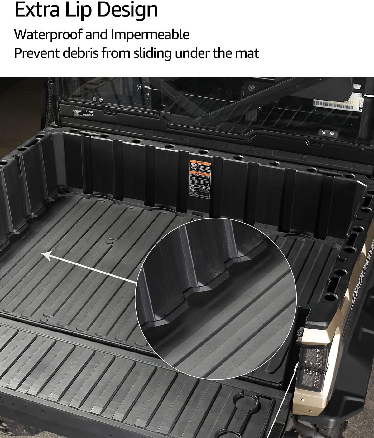 A & UTV PRO Ranger Rubber Bed Liner, Compatible with 2018-2022 Polaris Ranger XP 1000 Crew Cargo Truck Rear Bed Mat , All Weather TPE Material Protection Accessories