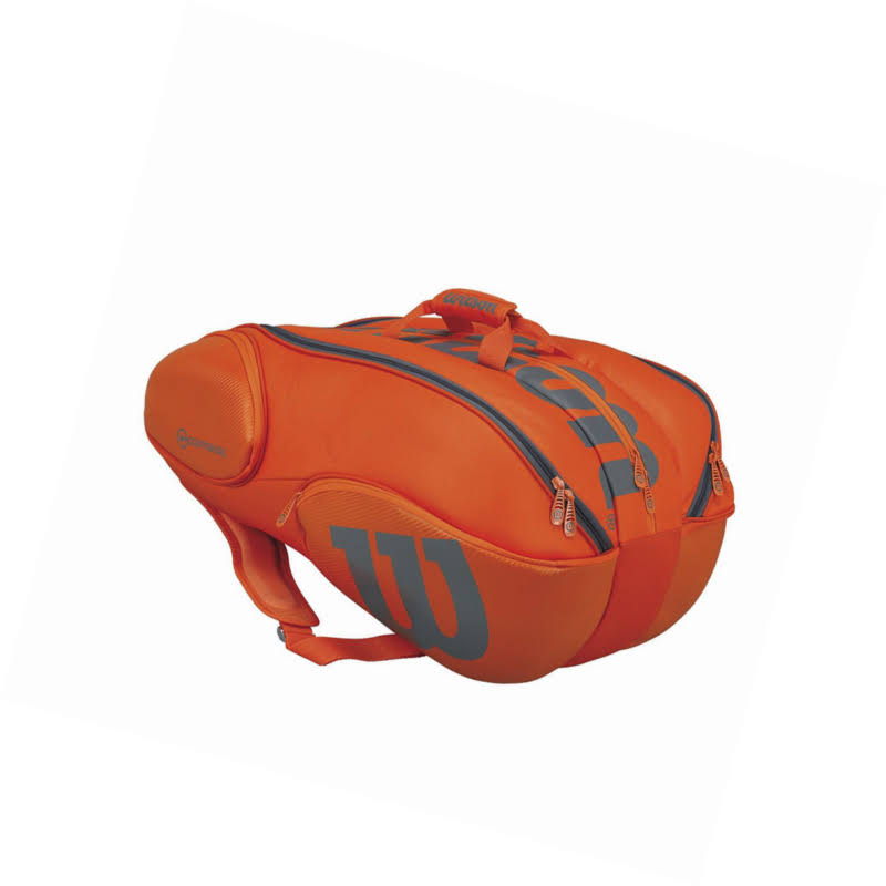 Wilson Burn 15 Pack Tennis Bag Orange and Gray