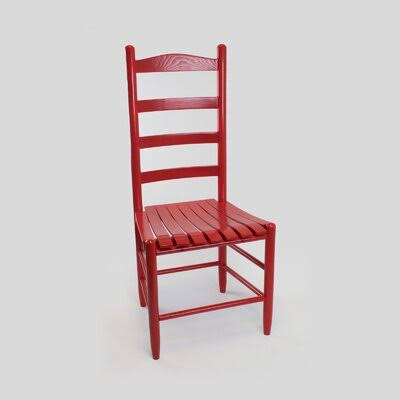 Pellegrin Ladderback Solid Wood Dining Chair Gracie Oaks Color: Red