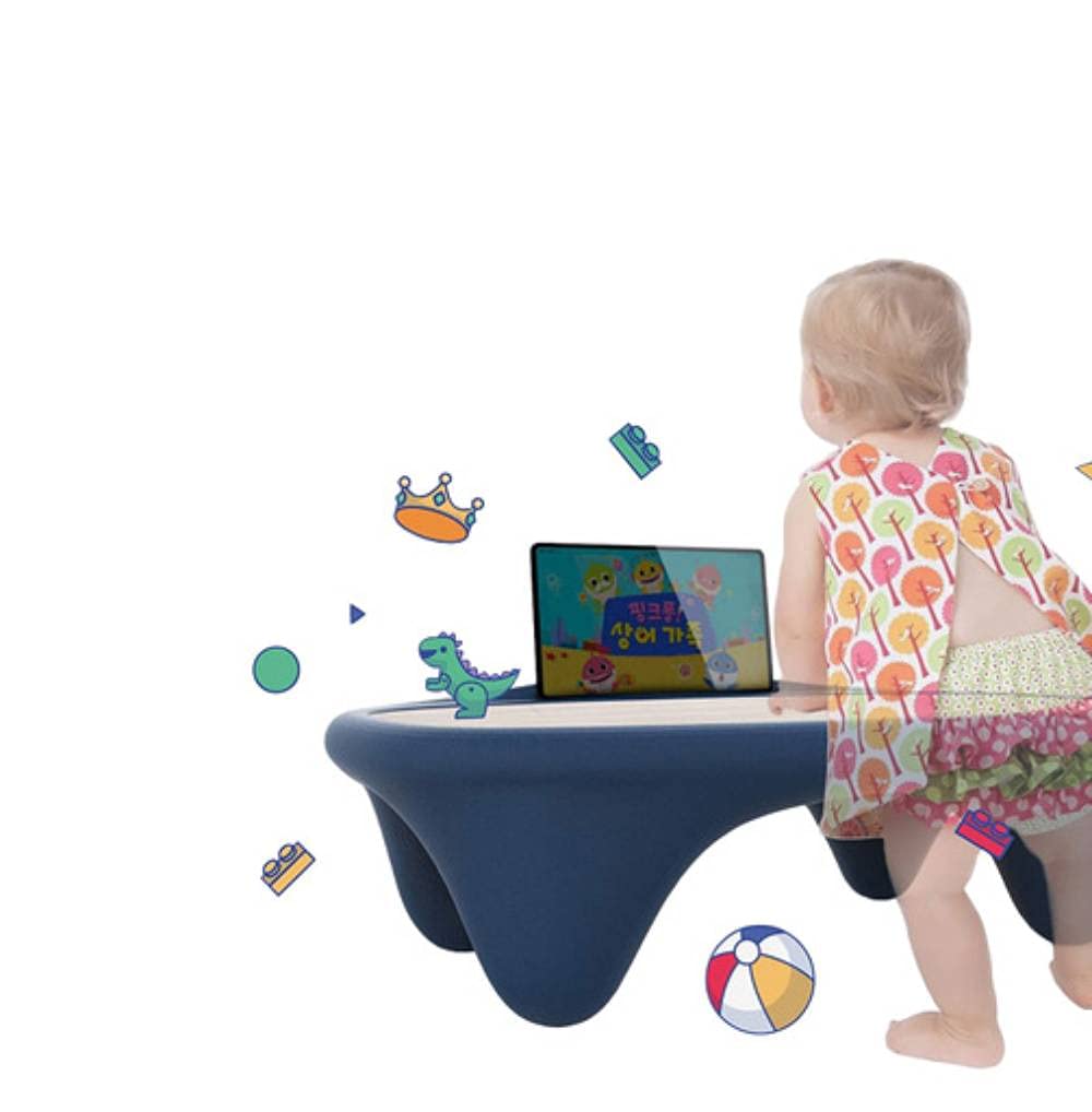 BBEAR BABY Children&rsquo;s Elegant Lightweight Sit & Play Media Stand Activity Table Safe & Tough Designed Ages 0 to 5 Made in Korea