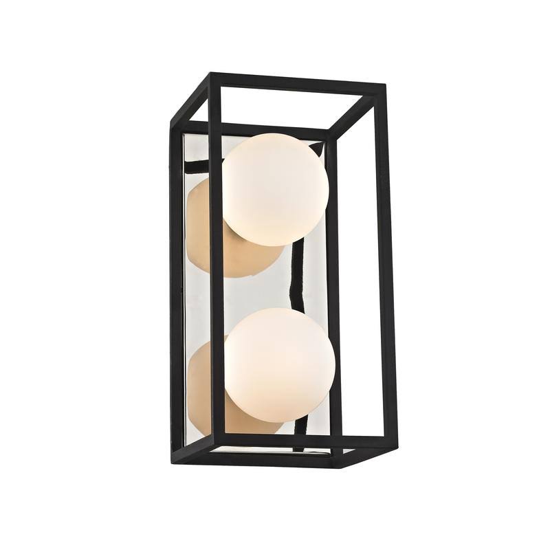 Mitzi H141302-PN/BK Aira 2 Light Bath Bracket - Polished Nickel/Black