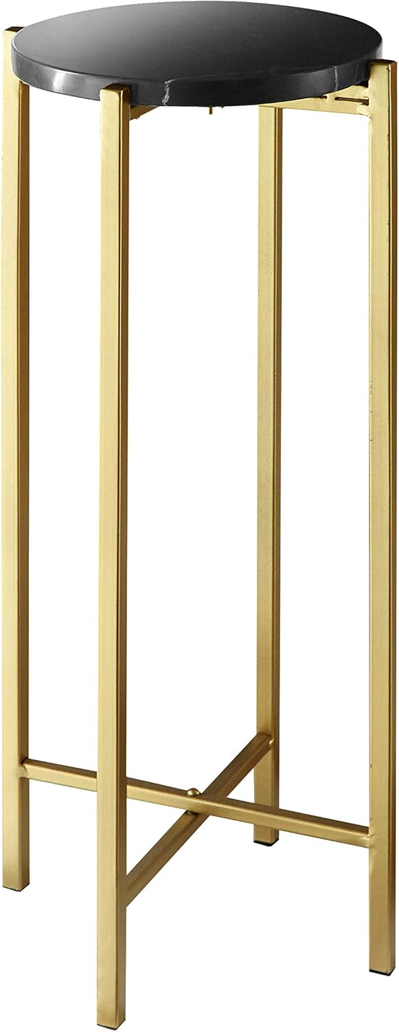 Urban Shop Marble Side Drink Table, Black