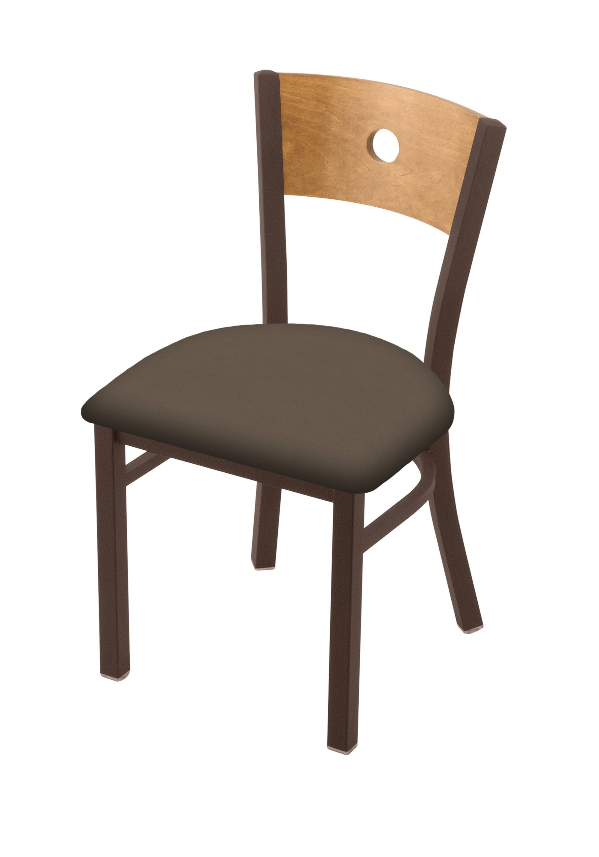 Holland Bar Stool 630 Voltaire 18x22 Chair with Bronze Finish, Medium BACK, and Canter Folkstone Grey Seat