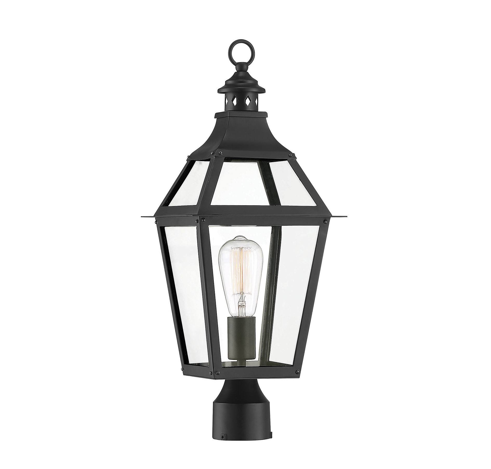 Savoy House 5-724-153 Jackson Black with Gold Highlighted 1 Light Outdoor Post Lantern