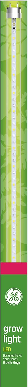 GE Grow LED Tube Light, For Seeds and Greens, Balanced Light Spectrum, Medium Base, 48-Inch T8 Bi-Pin Linear Tube Light, 18-Watt (Pack of 6)