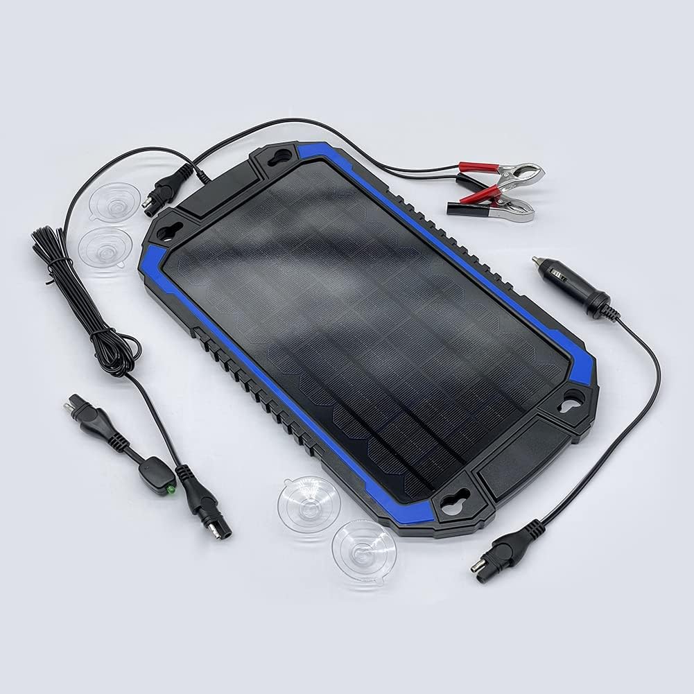 DOHON Car Solar Trickle Charger & Maintainer 21.5V 10W Solar Panel Power Charger kit Portable Waterproof for Boat Automotive RV Marine Truck Trailer Tractor Powersports Snowmobiles Motorcycle