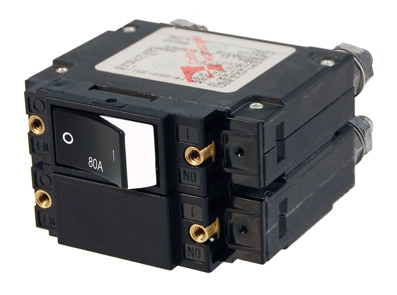 Blue Sea Systems Breaker C 2 Pole Raised-Rocker AC 80A