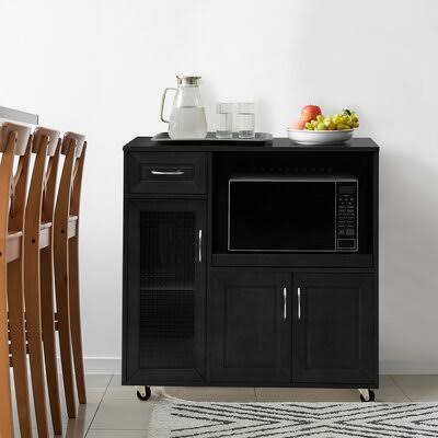 Bouffard 35x22 Kitchen Cart with Locking Wheels Andover Mills Base Finish: Black