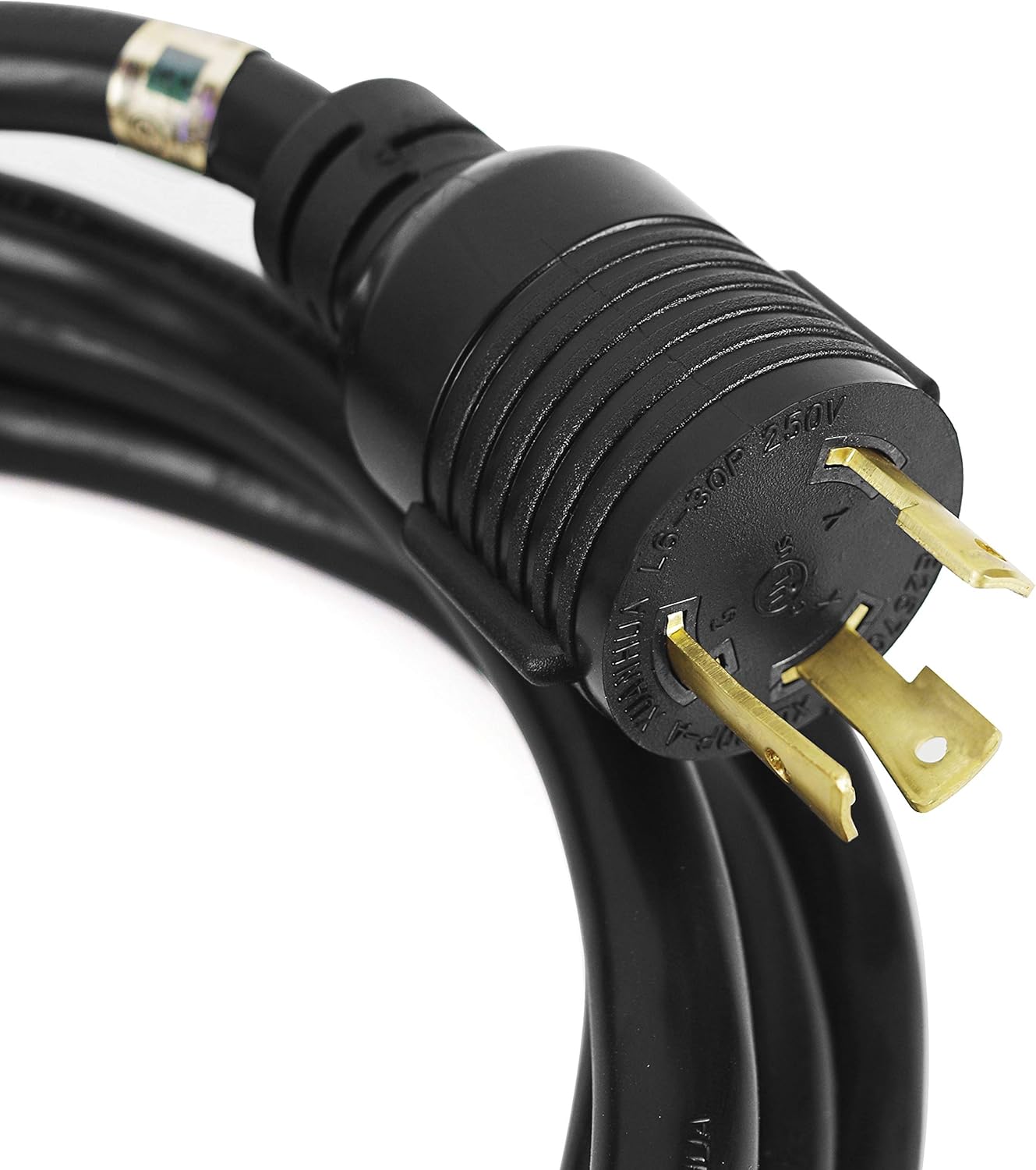 HENGYI L6-30P/L6-30R Heavy Duty Generator Locking Power Cord,Generator Extension Cord,SJTW 10GUAGE,Generator Power Cord up to 7500W,30A,3prong,Black,10FT