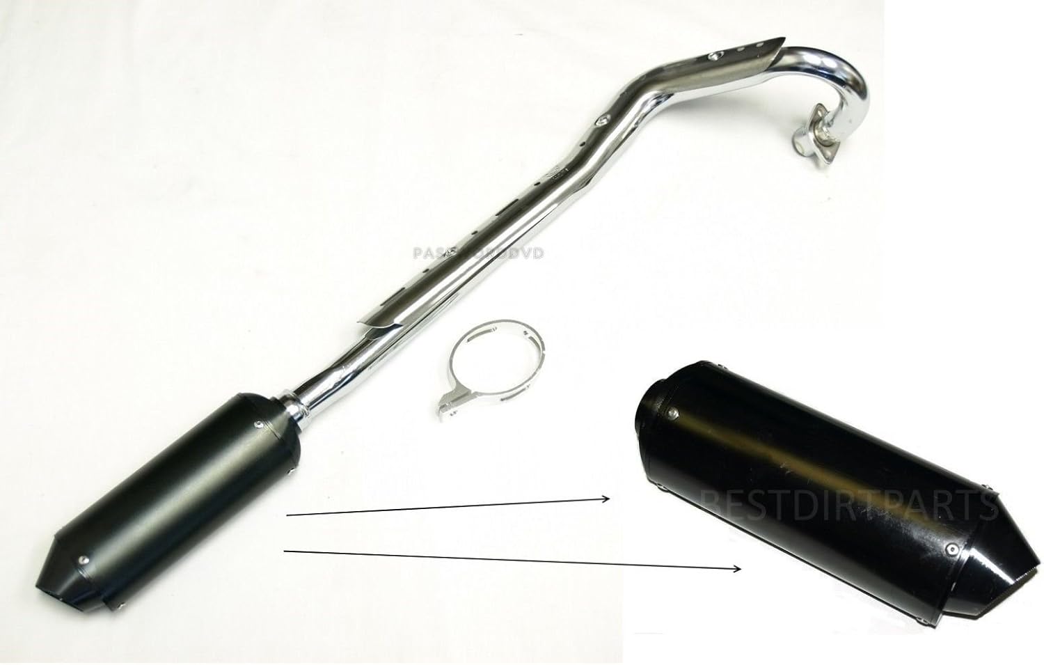 NEWANIME(R) HIGH PERFORMANCE BIG BORE MUFFLER EXHAUST SYSTEM BLACK POCKET PIT DIRT BIKE SDG PIT PRO PITSTER PRO