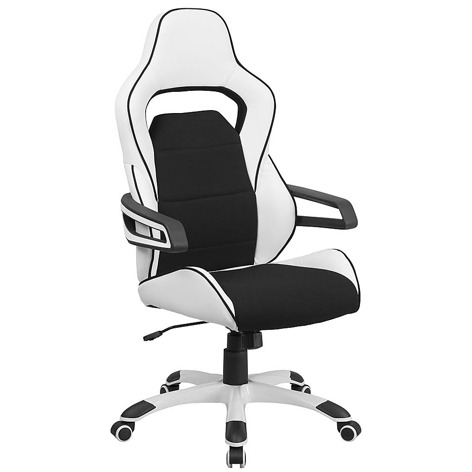 Flash Furniture High Back Vinyl Office Chair in Black/White