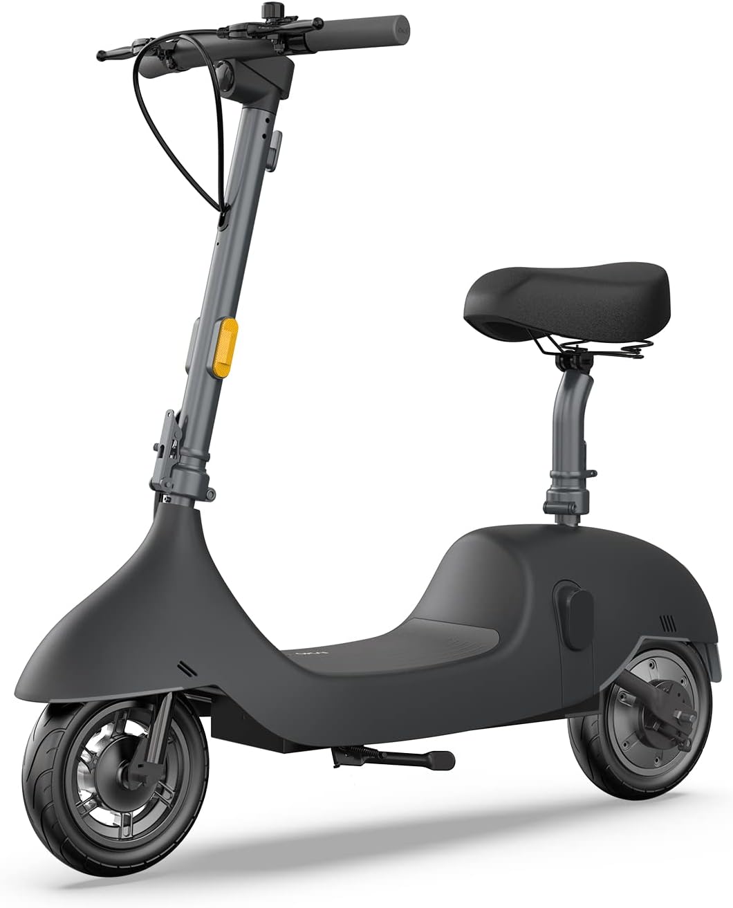 OKAI Beetle Electric Scooter with Seat, Up to 25 Miles Range & 15.5MPH, Modern Moped Scooter Bike with 10inch Vacuum Tires