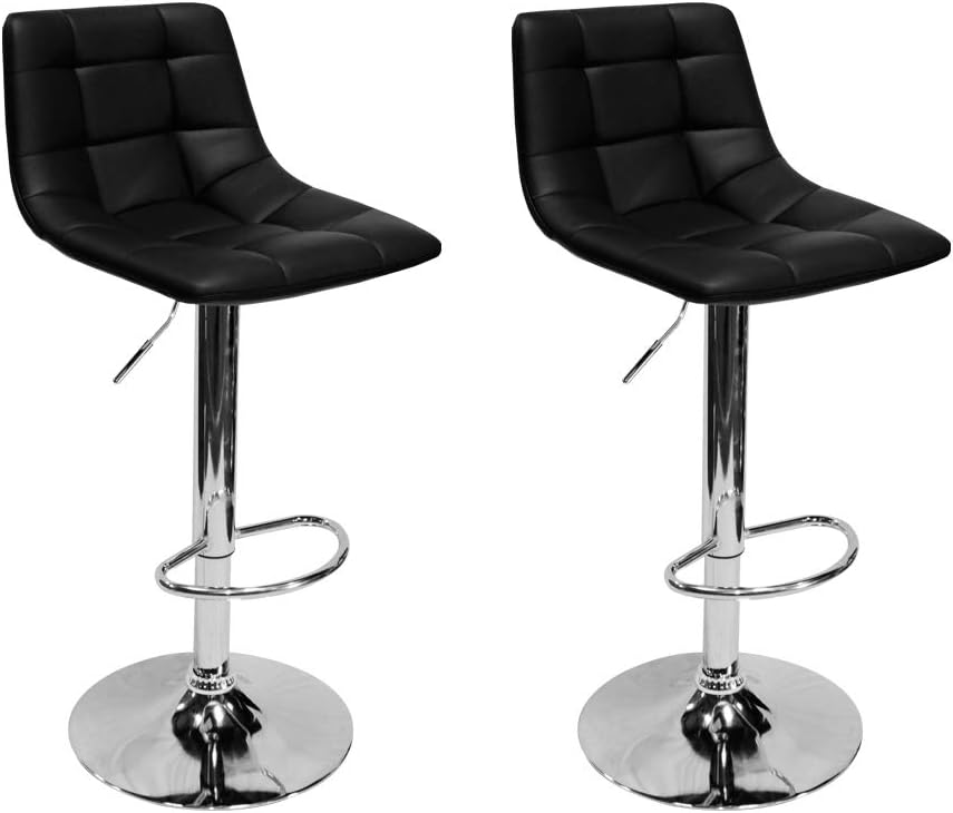 Best Master Furniture Hayden Modern Adjustable Height Bar Stool, Set of 2, Black