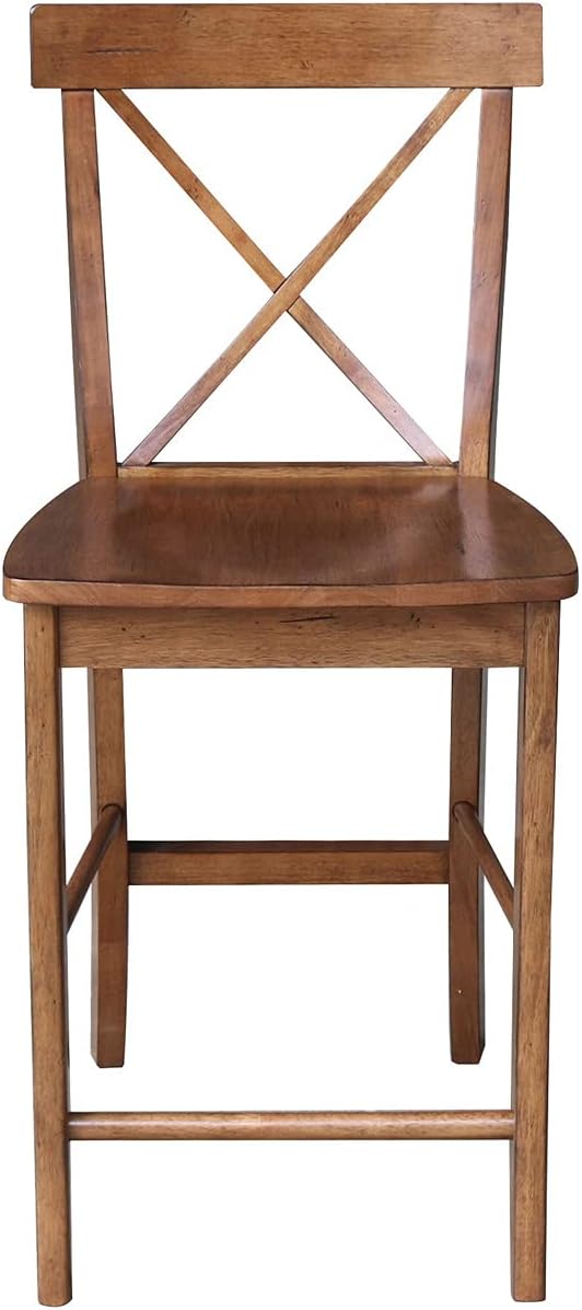 International Concepts X-Back Counter Height Stool,Brown