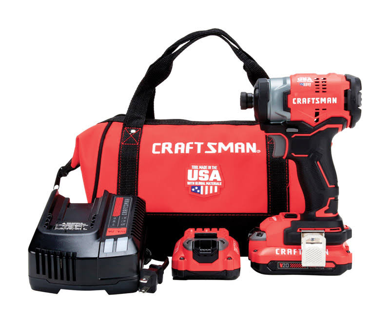 Craftsman V20 20 Volt Cordless Brushless 3-Speed Impact Driver Kit 1700 in-lb