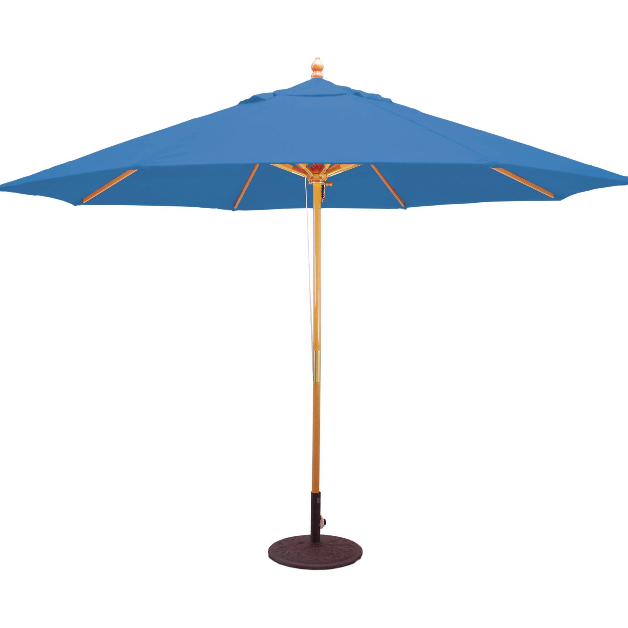 Galtech International 11& 4 Pulley Light Wood Umbrella - Black