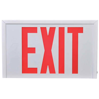 Eaton / Cooper Lighting SLX7SD Sure-Lites Exit Sign; 12-1/4 inch Width x 7.5 inch Height, Steel, LED, Red Letter, White Backgrou