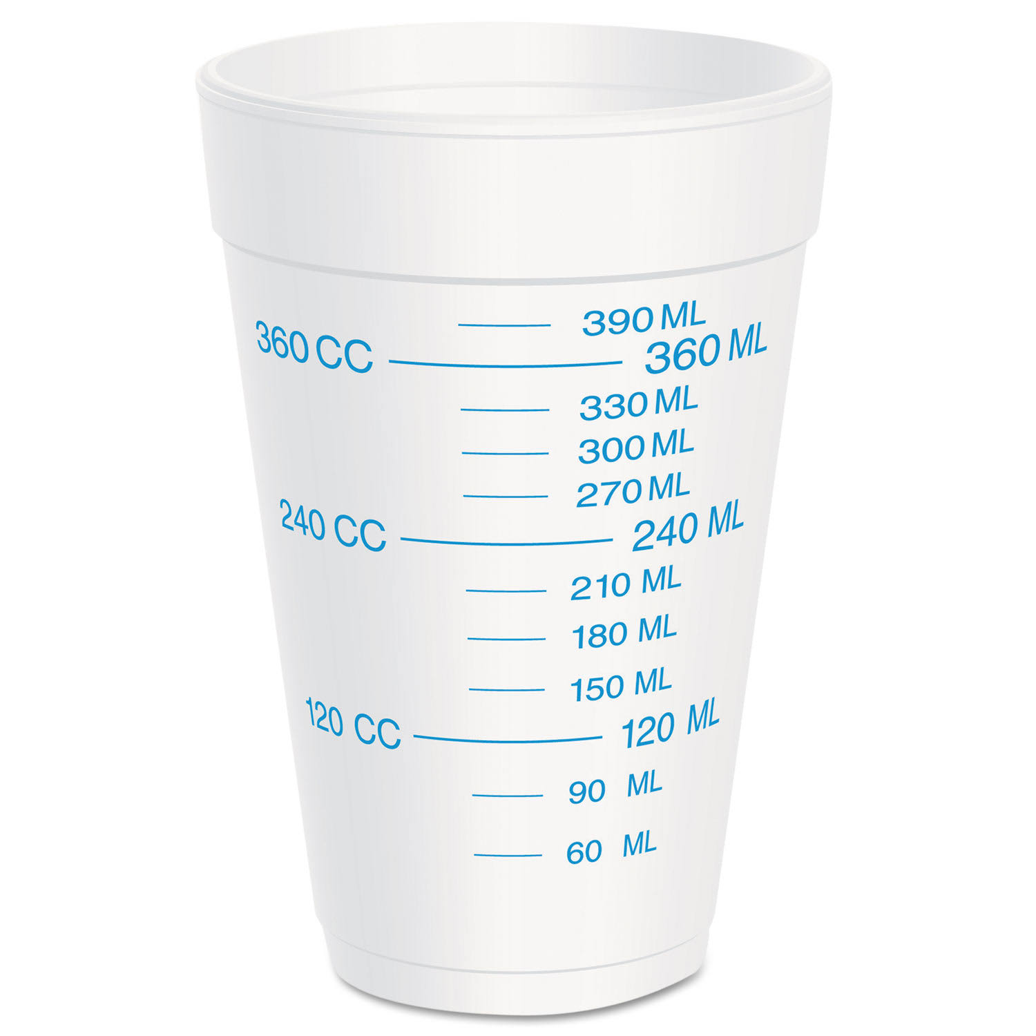 Dart Graduated Foam Cup 16 Ounces 25 per Pack 40 Packs/Carton