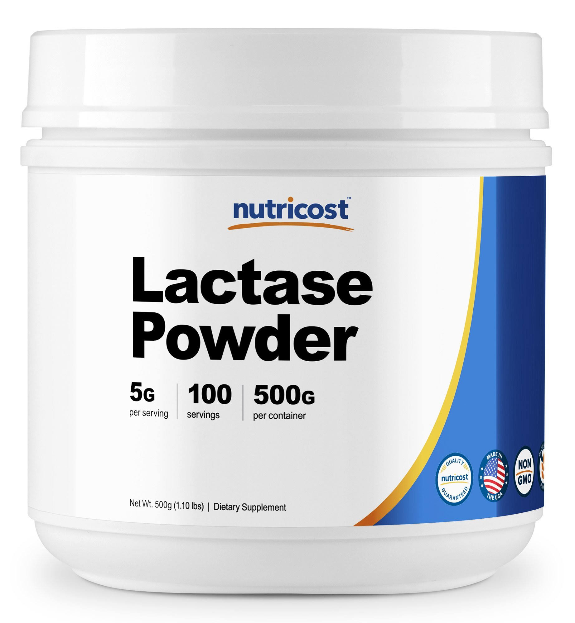 Nutricost Lactase Powder 500 Grammes - Pure, Non-GMO, Gluten Free, High Quality Lactase Powder