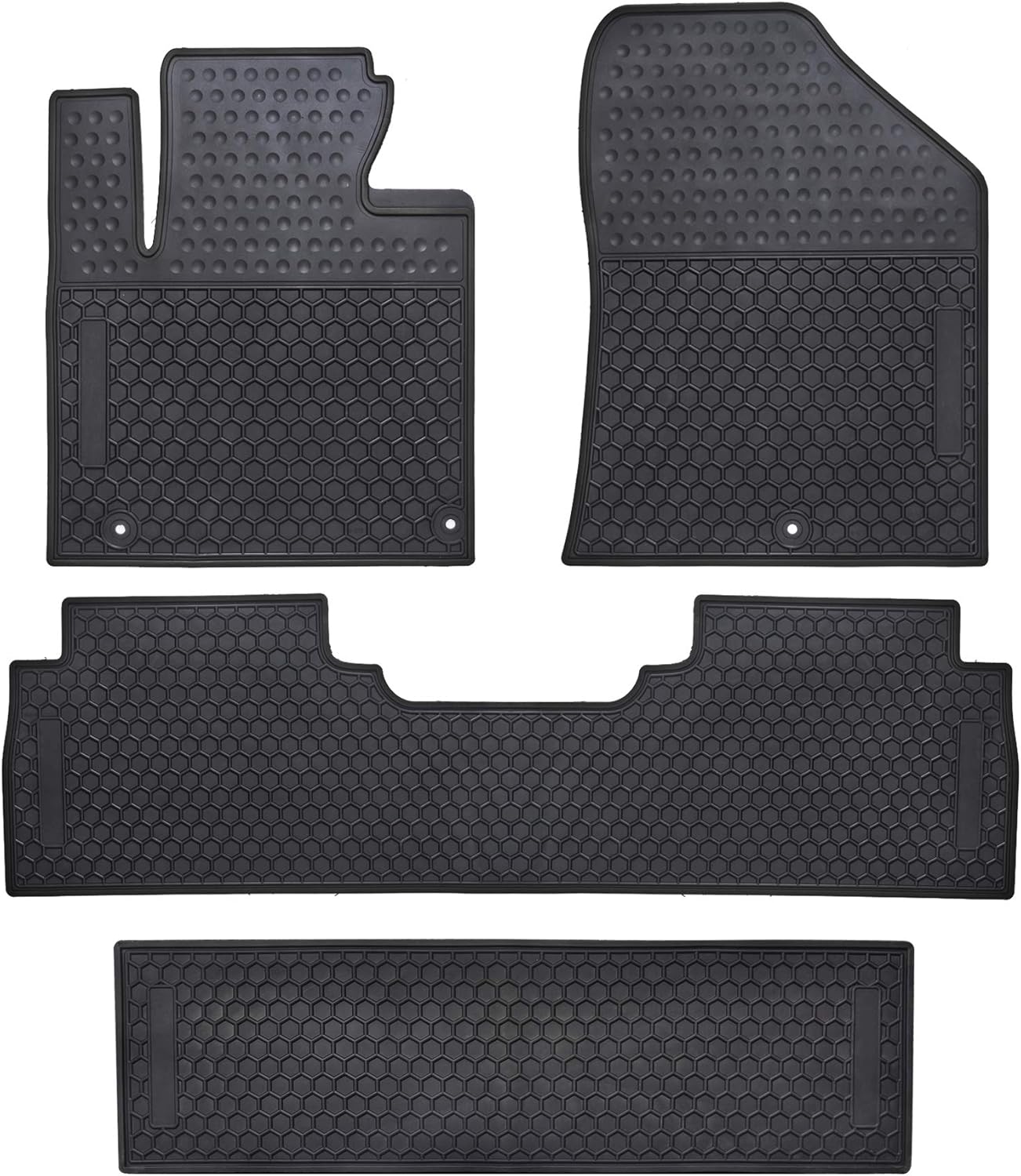 Ucaskin Car Floor Mats Custom Fit for Kia Sorento 2016 2017 2018 2019 2020 2021（7 Seats 7 Passenger） Odorless Washable Rubber Foot Carpet Heavy Duty Anti-Slip All Weather Car Floor Liner-Black