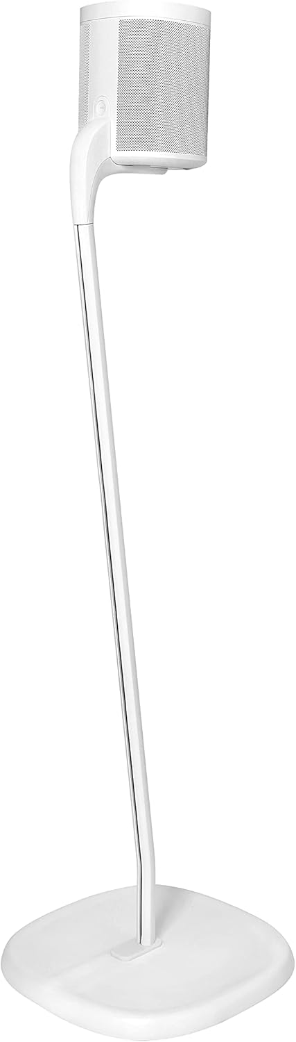 GT STUDIO Sonos Speaker Stands for Sonos One, One SL, Play:1, Play:3, Premium Design Improves Surround Sound, Heavy Base, Complete Cord Concealment - (Pair, Black)