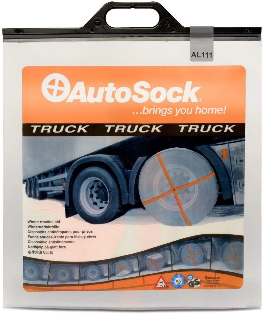 AUTOSOCK AL111 Traction Wheel and Tire Cover for Ice & Snow Easy Install Tire Chain Alternative with 2 Emergency Safety Flare